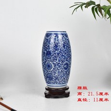 부귀 죽화병 경덕진 청 자기무늬 거실 실내 액세서리 빈티지 작은 장식품 보틀, 엔틱 블루 장구