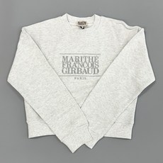 국내매장판 마리떼 프랑소와 저버 W 클래식 로고 크롭 맨투맨 라이트 헤더 그레이 light heather gray