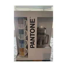 PANTONE Pantone 에스프레소 커피 메이커 & Stackable Cups w/ 메탈 Rack Set NEW 커피머신 전자동 드롱기 일리 Na 2508324 16693085