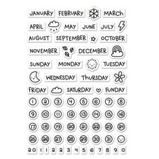 월간 계획 날씨 실리콘 스크랩북 우표 공예 용품 Scrapbooking Stamps 용 고무 스탬프 Bullet Journal Transparent T|스탬프|, 단일, 1개, 1