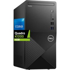 Dell Vostro 3910 타워 데스크톱 컴퓨터 Intel Core i712700 64GB RAM 2TB NVMe SSD Nvidia Quadro K1200 4GB 그래픽 - 인텔i712700