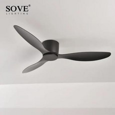 천장 실링팬 SOVE 모던 블랙 화이트 저층 DC 모터 30W 리모컨이 있는 선풍기 가벼운 홈 간단한 220V, A2 Black, 12) A2 Black 52 inch, 1개