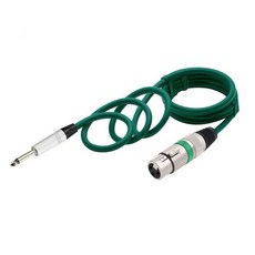 기타 오디오 케이블 암컷 6.35mm 수컷 커넥터 악기 마이크 베이스 녹색 2m 1488457, 1M_Green, 1개