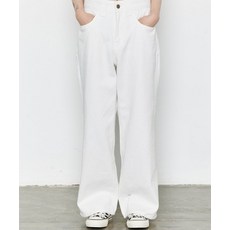 비에스래빗 여성 여자 루즈핏 면 팬츠 바지 화이트 WMNS