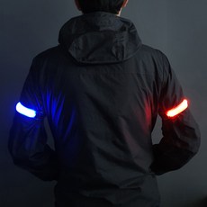 웨어스 LED 암밴드 (2개입) 자전거후미등 야간 안전등, 빨강-빨강
