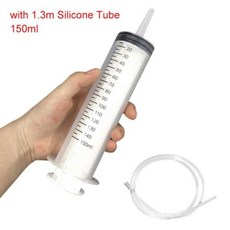 150ml-500ml 대용량 주사기 재사용 가능한 펌프 측정 1.3m 튜브 공급 잉크 큰 애완 동물 먹이 영양 도구 가능, [01] 150ml with 1.3m tube, 01 150ml with 1.3m tube