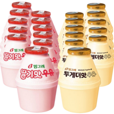 (냉장)빙그레 딸기우유 2종 혼합세트 (딸기맛우유 and 투게더맛우유), 11세트, 480ml