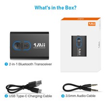 오토바이블루투스 무전기 1Mii ML300 휴대용 블루투스 52 수신기 송신기 오디오 aptX LL HD 280mAH 배터리 35mm Aux 어댑터 TV 자동차 PC 용, 1.ML 300