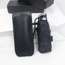 가방 우편 가 벼 운 태양 우산 보강 하 다 대여섯 접다 미니 블랙 젤 말리다 휴대용 맑다 우산 남녀 양산 8 뼈 검은색 - 가죽 케이스 포장