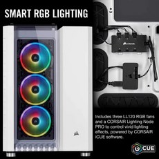 (관부가세별도) Corsair Crystal Series 680X RGB High Airflow Tempered Glass ATX Smart Case White-B07MSQ63WS, WhiteRGB