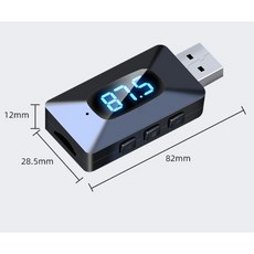 자동차 블루투스 5.4 송신기 리시버 핸즈프리 통화 미니 USB 전원 자동차 키트 스테레오 무선 오디오 어댑, 1개, 01 Black