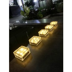 해외 태양광 야외 정원등 방수 빌라 가든 잔디 장식 발코니 테라스 가정용 얼음-30986, 04.라지-웜라이트 6매입