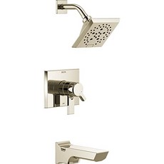 EOM Pivotal 17 시리즈 이중 기능 욕조 및 샤워 트림 [Polished Nickel- Dual Handle] - E0996075LVDX3S6, Polished Nickel- Dual Handle