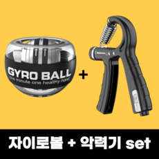 다올 손목 강화 자이로볼 + 강도조절 카운터 악력기 세트, 1세트, 투명블랙