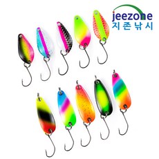 지존낚시 마이크로스푼 10종세트 2g 3g 송어 꺽지 쏘가리 루어낚시 용품, 2g+3g 10종세트