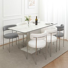 바네스데코 플로니 이탈리아 이태리 양면 세라믹 1700 6인 웰본 식탁세트 (의자 포함), 그라지아(루치칸테), 화이트4+헤링본2