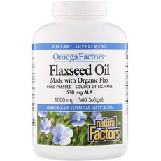 아마씨 오일 네추럴팩터스 오메가팩터 아마 씨 오일 1000mg 소프트젤 360정 1개