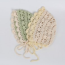허니멜로 아기모자 보넷 코바늘 뜨기 DIY 초보자 패키지(동영상제공) 뜨개질 패키지, 무염색+레몬