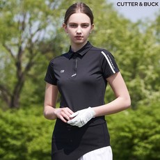 커터앤벅 여성 기능성 슬림핏 골프 반팔 티셔츠 BK