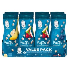 Gerber Graduates Puffs 별모양 유아과자 아기핑거스낵 리얼 과일혼합 영양 시리얼 스낵팩 3종 42g 8개