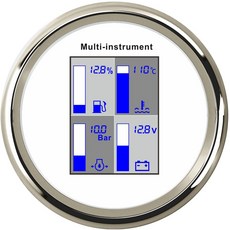 자동차 트럭 선박 다기능 게이지 수온 연료 레벨 전압계 오일 압력 알람 9-32V 85mm 4 in 1, 02 02 WS, 1개