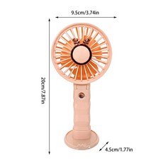 휴대용 소형 냉각 전기 선풍기 휴대폰 홀더 장치 접이식 책상 3 가지 모드 조절 가능, White Pink, 1개