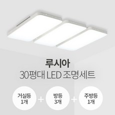 더엘이디 루시아 30평대 LED조명 세트 (거실1+방3+주방1 서울반도체칩 KC인증)