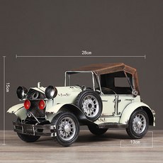 WHYY 빈티지한 느낌의 인테리어 소품 자동차 오래된 오토바이 모형 철예 남성 선물, 화이트 B