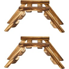 발라쿠 2pcs 햄스터 사다리 다리 나무 동물 장난감 애완 거북이 쥐 은신처 집 현수교 구부릴 수 있는 새 케이지, 1개