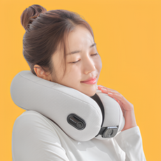 쉬리넥 목 전용 무선 경추 휴대용 온열 목베개형 찜질기, 그레이