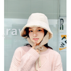 루즈루나 겨울 방한 양털 무스탕 뽀글이 귀덮개 탈부착 벙거지 버킷햇 군밤 트래퍼햇 모자