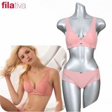 휠라 Filativa 휠라 여자 노와이어 브라 드로즈 핑크