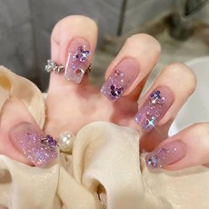 떨샵 화려한 보석 스톤 네일팁 인조네일 셀프네일팁, 2개, NAIL-N340