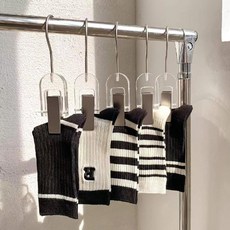 웰지움 여성용 패션 골지 데일리 스트라이프 중목 양말 5켤레