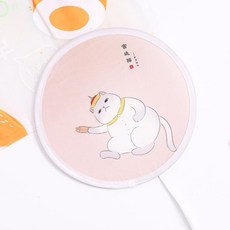 호른 작은부채 부채 가정용 휴대용 쥘부채 접이식 여성둥근 플라스틱, T21-천 둥글부채-작은물고기포