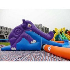 어린이 벙커 공기충전 미끄럼틀 에어매틱 코끼리 물놀이 미끄럼틀 워터파크 미니 미끄럼틀, 02 코끼리 미끄럼틀에 80평 싱크대