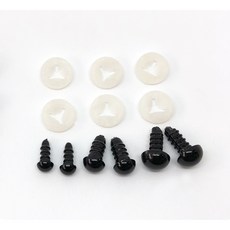 인형 눈 단추 나사형 2개 1set / 뜨개질 코바늘 부자재 인형만들기, 14mm