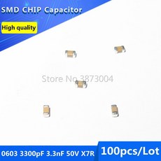 100 3300pF 3.3nF 50V X7R 0603 SMD 칩 커패시터 10 pcs, 10개