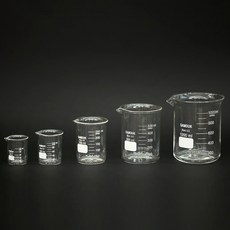 국산 유리비커 계량컵 5종 모음 용량선택 강화 내열 실험실 연구실 종이컵계량 이유식 톨비이커, 유리비커1L