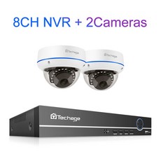 영어 설명서 HD 8CH 3MP Dome IP 카메라 시스템 H.265 PoE NVR 키트 실내 P2P 비디오 모니터링 장치 파괴 방지 오디오 레코드 카메라, 중국 명사, 없다, 8채널 NVR 2 카메라