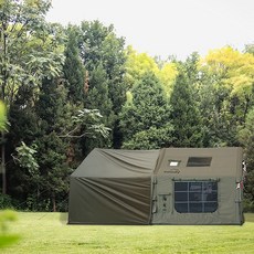 에어텐트 감성 캠핑 여름 가을 면 대형 봄 겨울 돔 백패킹 아웃도어 쉘터 글램핑 팝업, 쿠디/8  아미 그린 코튼 천