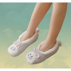 겨울 양털 보온 양말 방한 임산부 기모 덧신, 토돌이(다크그레이), 1개