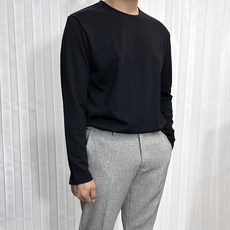 바쏘옴므 23FW 가을 긴팔 라운드 절개T 블랙or베이지 X3KR07