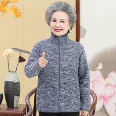 롱후리스 할머니 가을옷 폴라플리스 후드티 중년 여자엄마 가을겨울 두꺼운 캐주얼 외투 노인 옷 세트포장