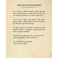 Tale of Two Wolves Cherokee Saying Wall Decor Art Print - 8x10 unframed typography book page print - great gift for book and literary fans, 본상품