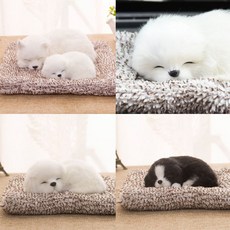 라온텐 강아지 고양이 모형 차량 인테리어 소품, 흰강아지