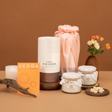 궁중비법 서가 자호 콩고물 도라지정과 핑크 보자기 상견례선물 한과 세트 결혼식 답례품 부모님 선물, 140g, 1개