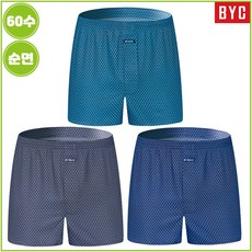 BYC 남성 60수 순면 남자 트렁크팬티 3매입 1138