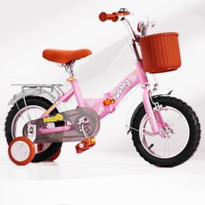 어린이 자전거 3-4-5-6-7-8세 아동용 보조바퀴 자전거, B, 16인치, PINK
