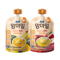 맘마밀 바나나단호박 100g + 맘마밀 사과와고구마 100g 각 10팩 총20팩, 맘마밀 바나나단호박 + 맘마밀 사과와고구마 각 10팩, 20개입 - 맘마밀단호박소고기